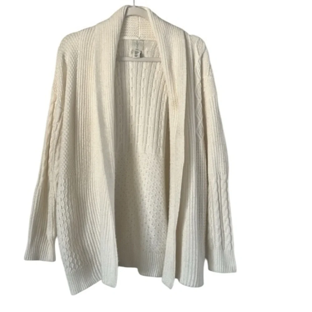 Joie size XS cable knit collared open front cardigan
